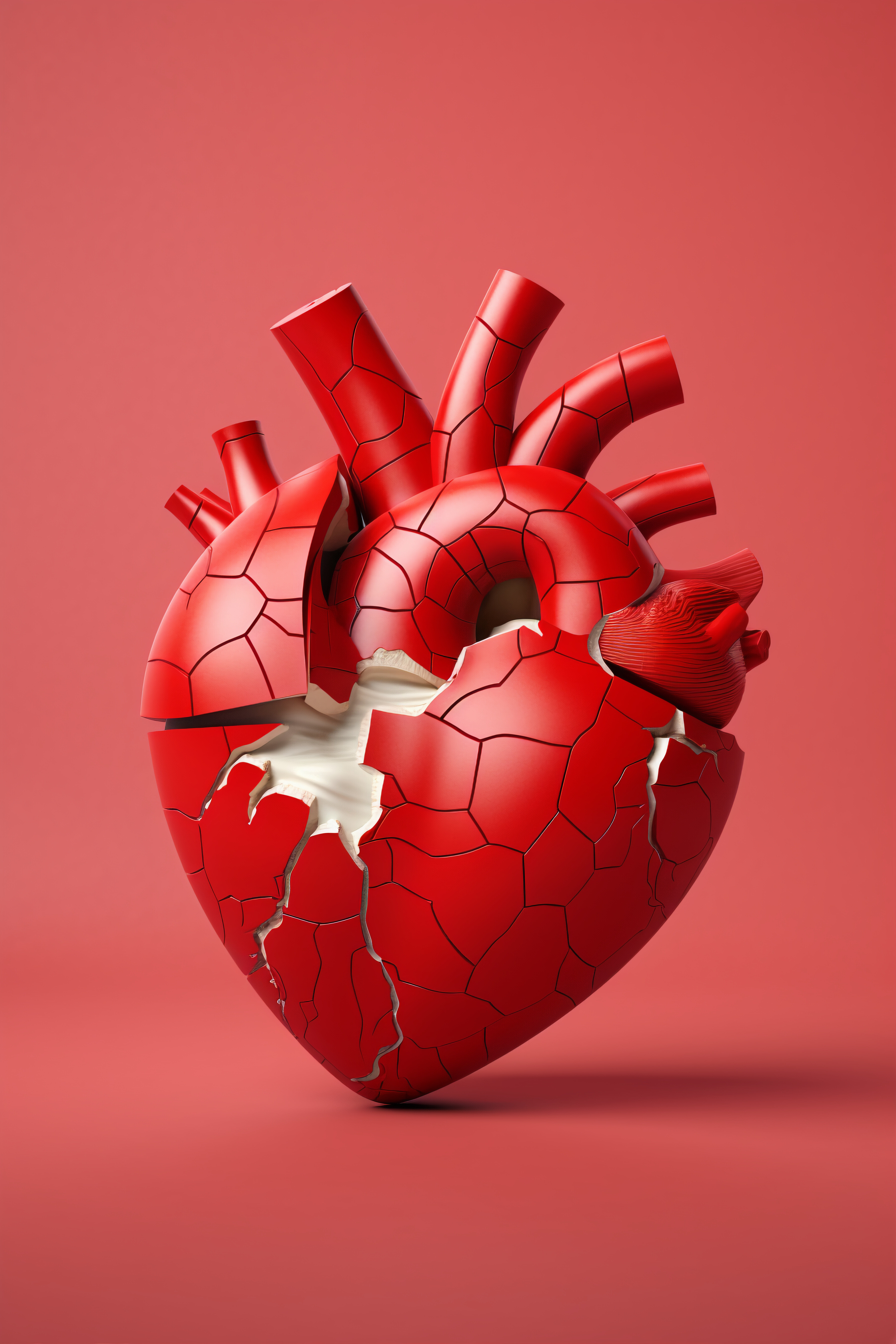 gros plan coeur brise rouge