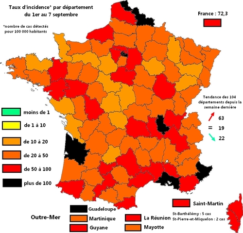 La France vire au rouge/orange