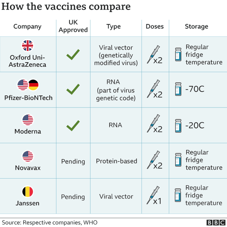 Les vaccins en lice 