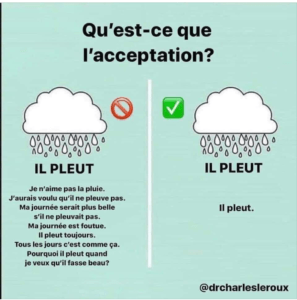 De l'acceptation à la petite goutte d'eau...