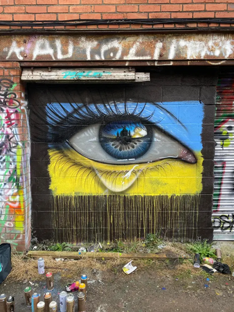 Oeuvre de My Dog Sighs en support au peuple ukrainien