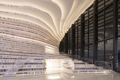 bibliotheque tianjin binhai interieur